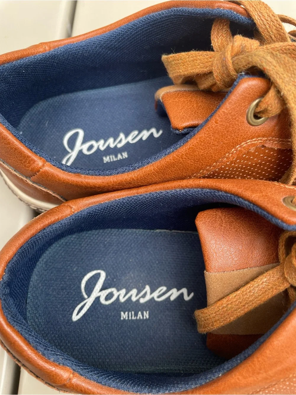 Jousen Milan Men’s Tan/Brown Casual Lace-Up Sneakers Size 8
